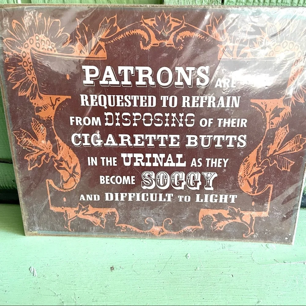 NEW Patrons Metal Sign
